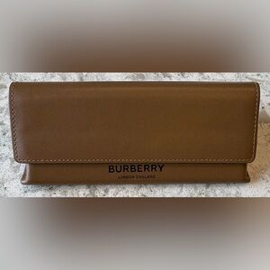 Burberry Brown - Tan Leather Eyewear case with cloth